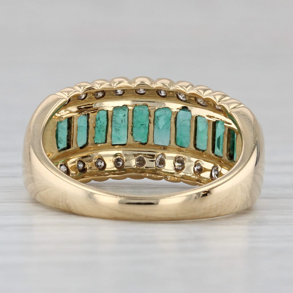 Gray 1.60ctw Emerald Diamond Ring 18k Yellow Gold Size 6.75