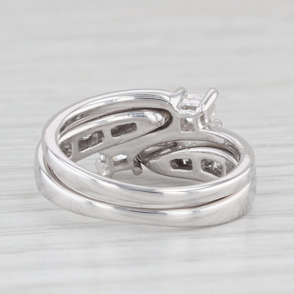 Light Gray 0.91ctw Diamond Engagement Ring Wedding Band Jacket Bridal Set 14k Gold Size 5