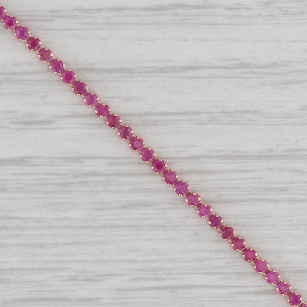 Gray Effy 2ctw Pink Sapphire Tennis Bracelet 14k Rose Gold 7.5" 2mm