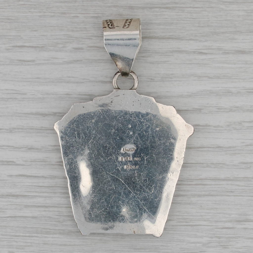 Native American Lizzard Pendant Sterling Silver 12k Gold Filled Navajo Mariano