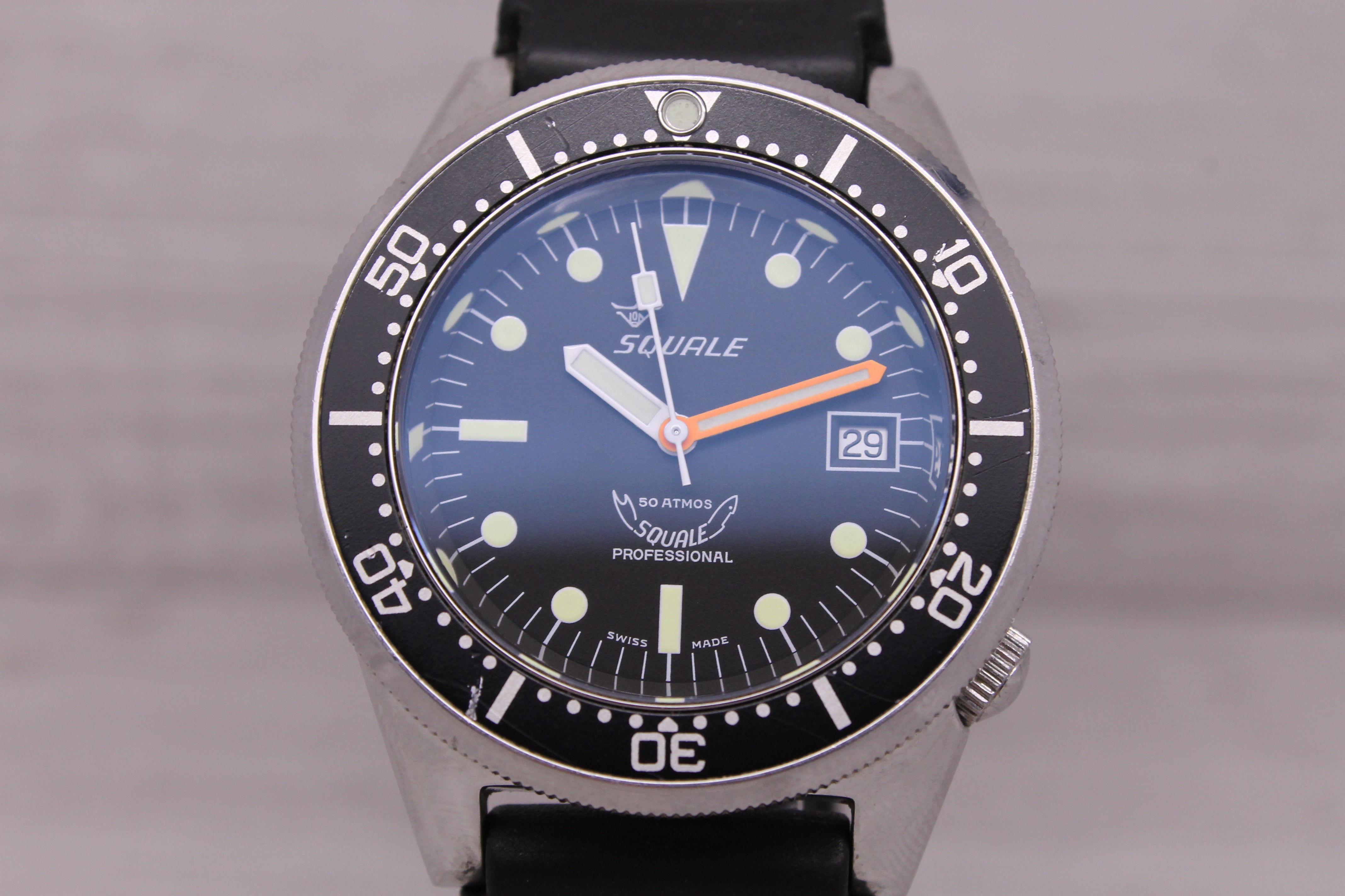 Light Slate Gray Squale 1521 Professional Men’s Automatic Watch w/date 3670