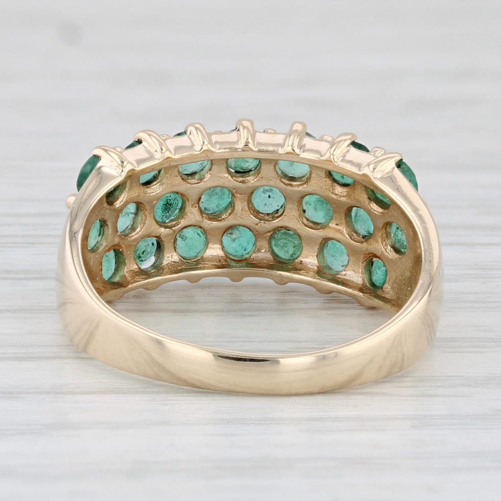 Light Gray 1.48ctw Emerald Cluster Ring 10k Yellow Gold Size 6.25