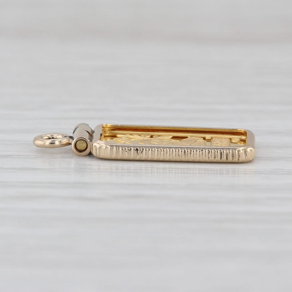 Credit Suisse 1 Gram Panda Gold Bar Pendant 999.9 14k Yellow Gold Small Charm