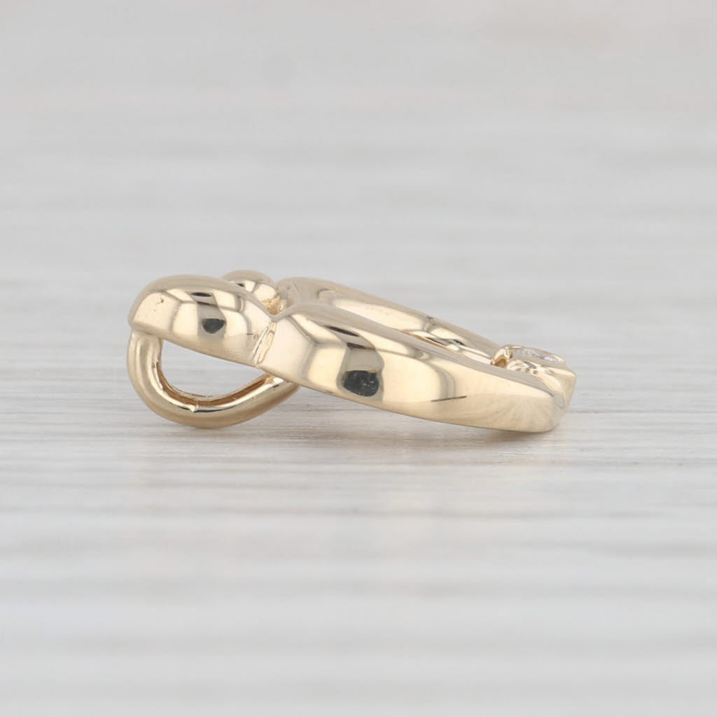 Light Gray Diamond Accented Mother & Child Pendant 14k Yellow Gold Small Drop Gift Keepsake