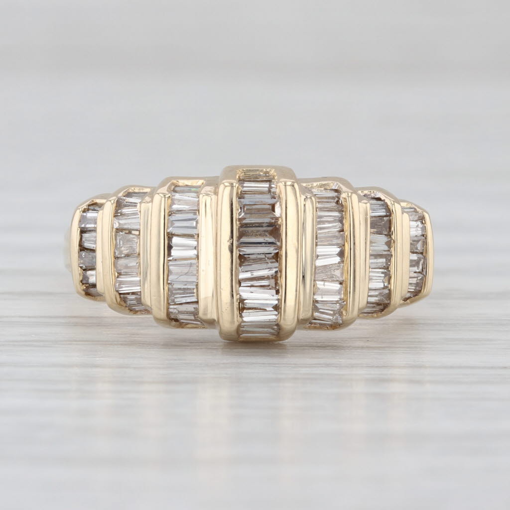 0.96ctw Diamond Tiered Ring 14k Yellow Gold Size 8.25