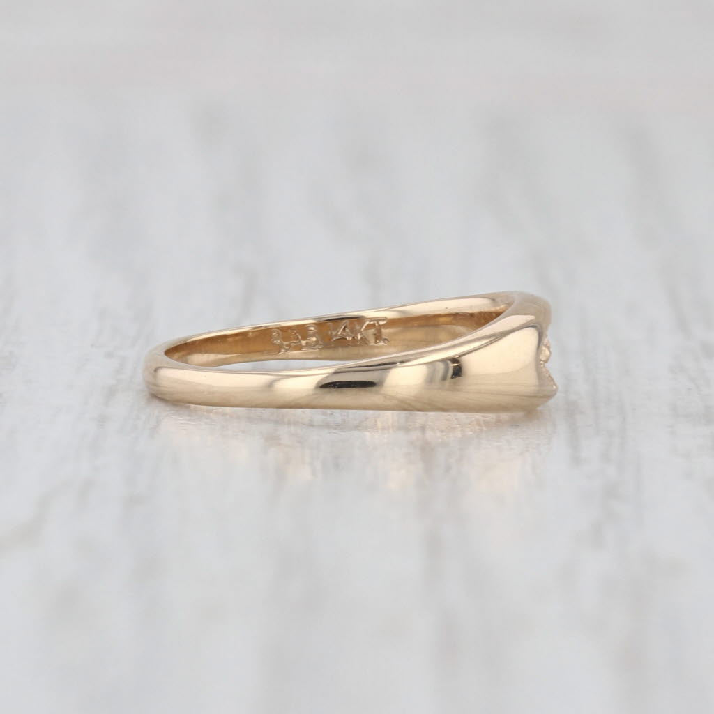 Diamond Solitaire Ring 14k Yellow Gold Size 3.25 Stackable Band