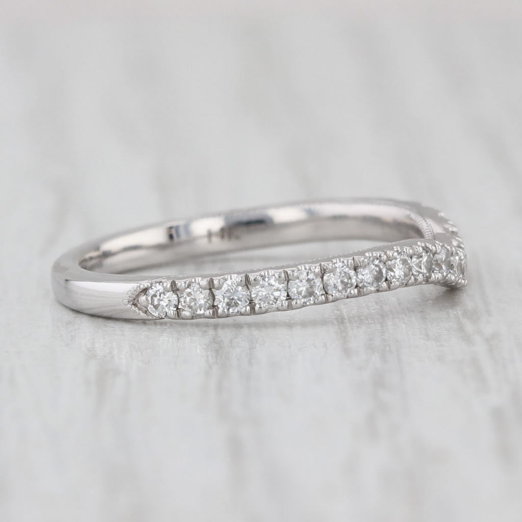 Neil Lane 0.48ctw Diamond Wedding Band 14k Gold Contoured Guard Stackable Ring
