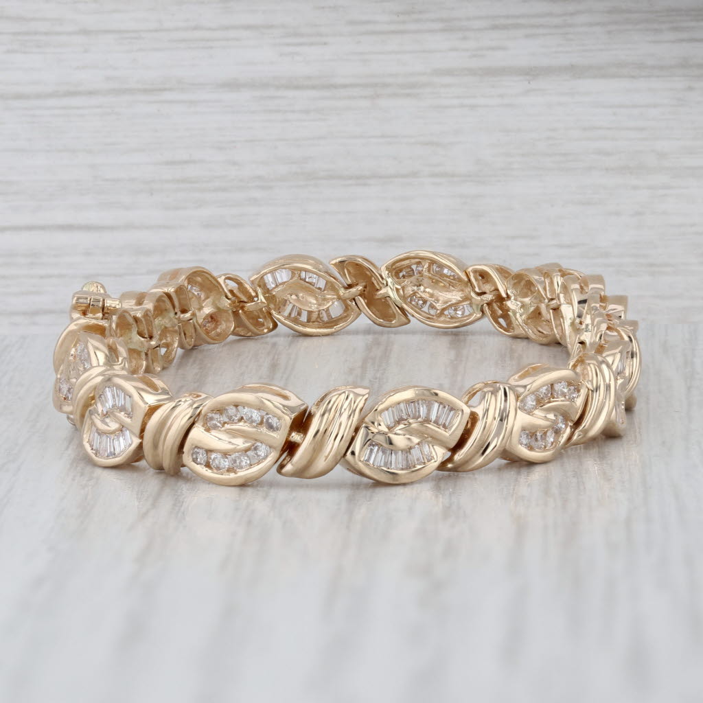 2.02ctw Diamond Knot Bracelet 14k Yellow Gold 7" 6.8mm