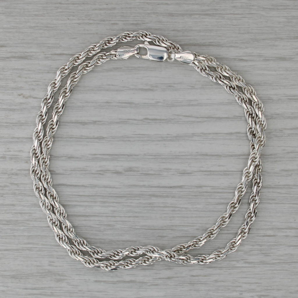 Rope Chain Necklace Sterling Silver 20" 3.7mm
