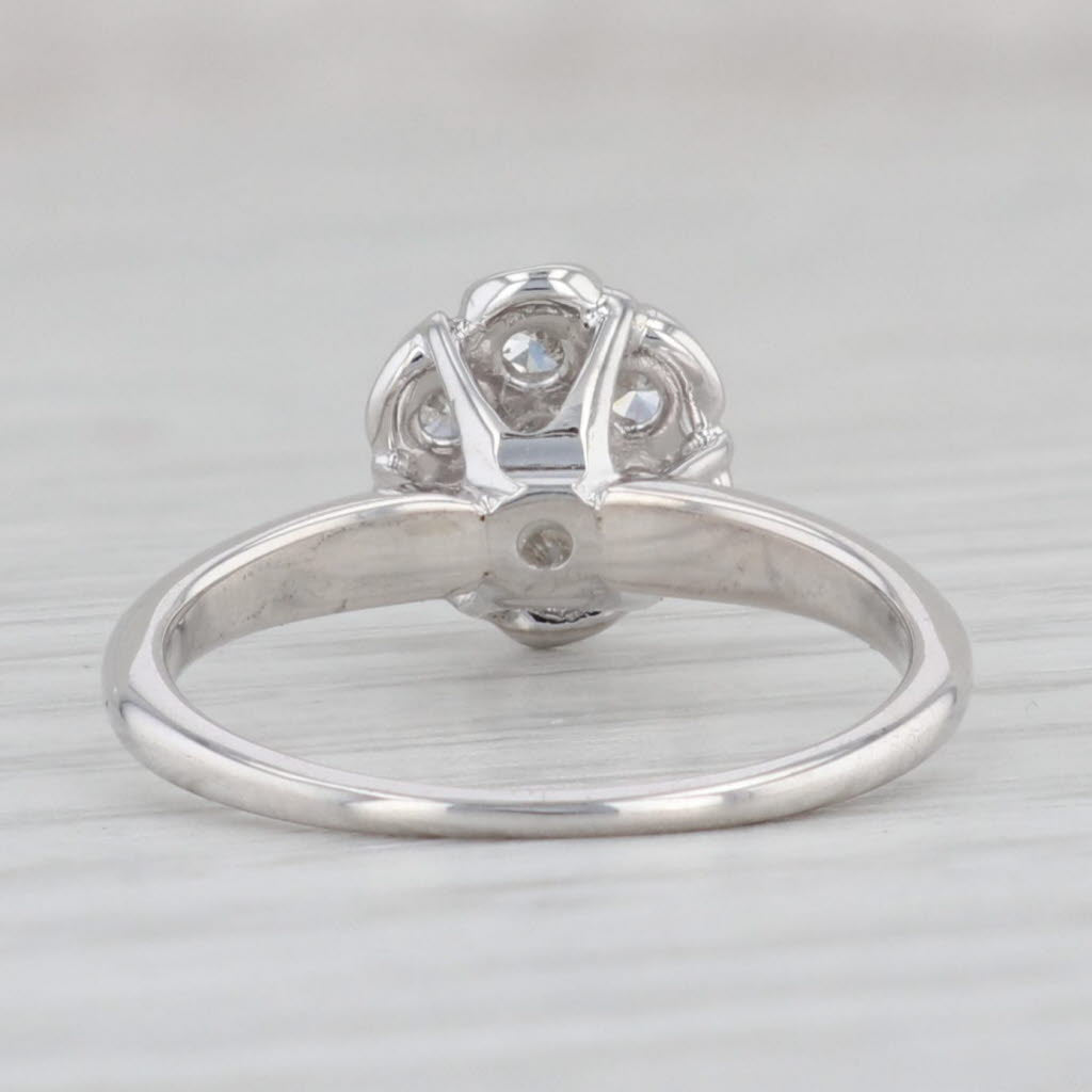 Gray Vintage 0.35ctw Diamond Cluster Engagement Ring 14k White Gold Size 5.5