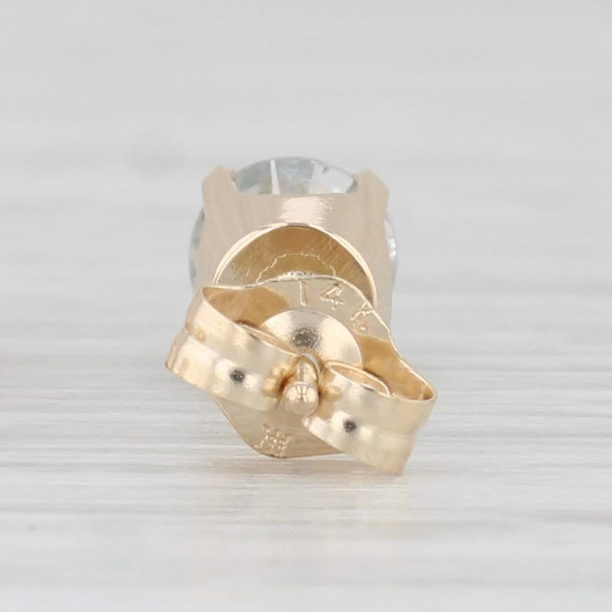 Light Gray 0.75ctw Round Diamond Solitaire Stud Earrings 14k Yellow Gold