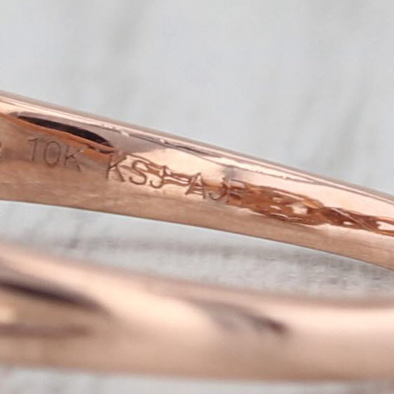 1.10ctw Morganite Diamond Halo Engagement Ring 10k Rose Gold Size 8.5