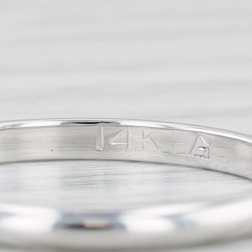 Light Gray Classic Women's Wedding Band 14k White Gold Size 7.5 Stackable Ring