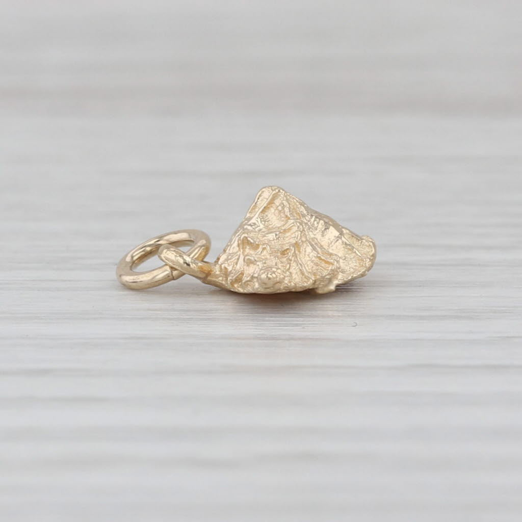 Conch Shell Charm 14k Yellow Gold Small Drop