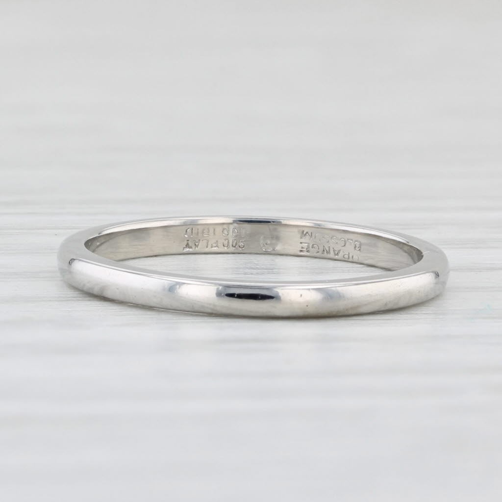 Light Gray Vintage Traub Orange Blossom Wedding Band 900 Platinum Ring Size 6
