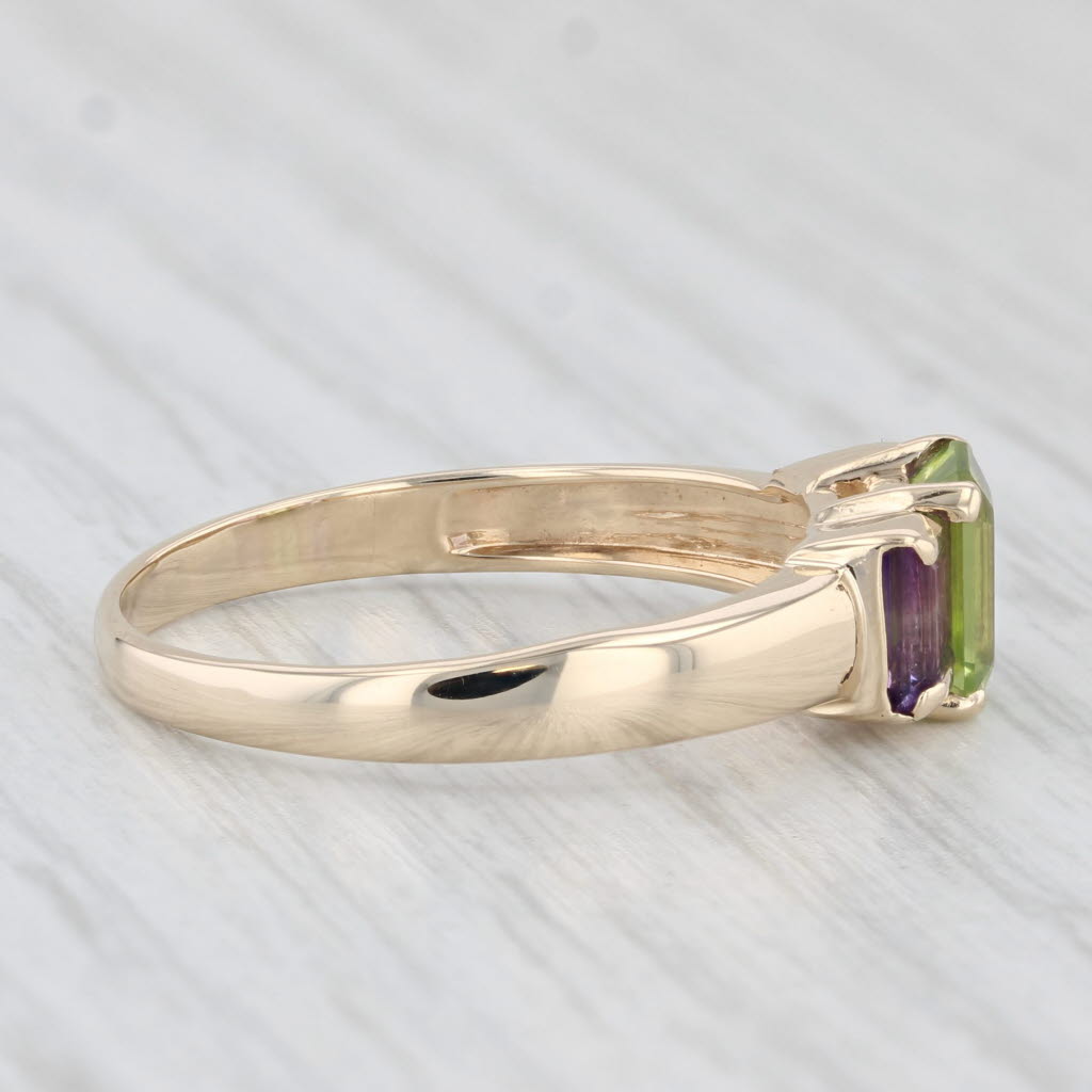 Light Gray 1.59ctw Peridot Amethyst Ring 10k Yellow Gold Size 9