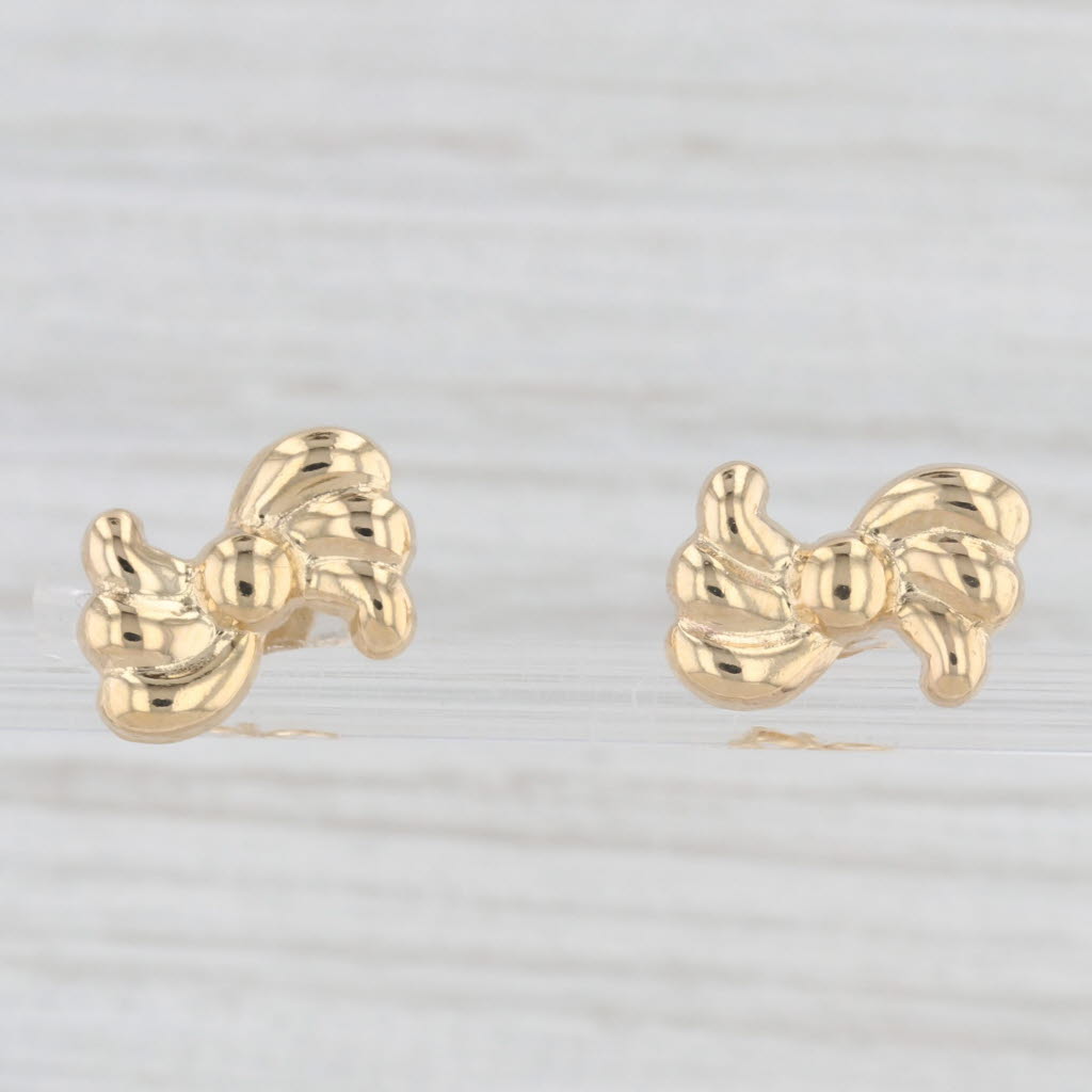 Light Gray Box Stud Earrings 18k Yellow Gold Pierced Studs