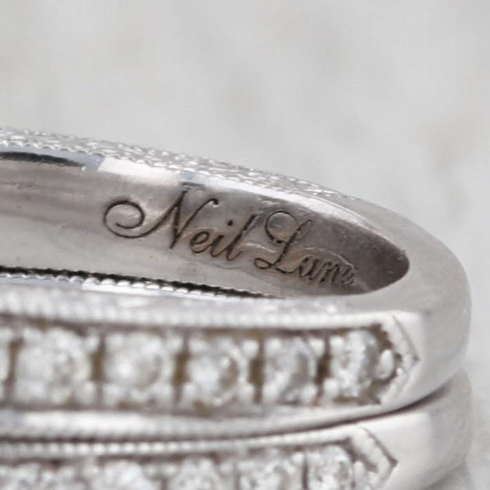 Neil Lane 1.55ctw Diamond Engagement Ring Wedding Band Bridal Set 14k White Gold