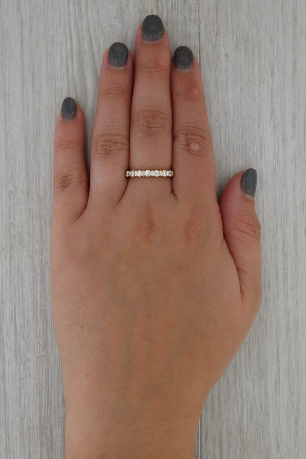 0.50ctw Diamond Wedding Anniversary Band 14k Yellow Gold Size 8 Stackable Ring