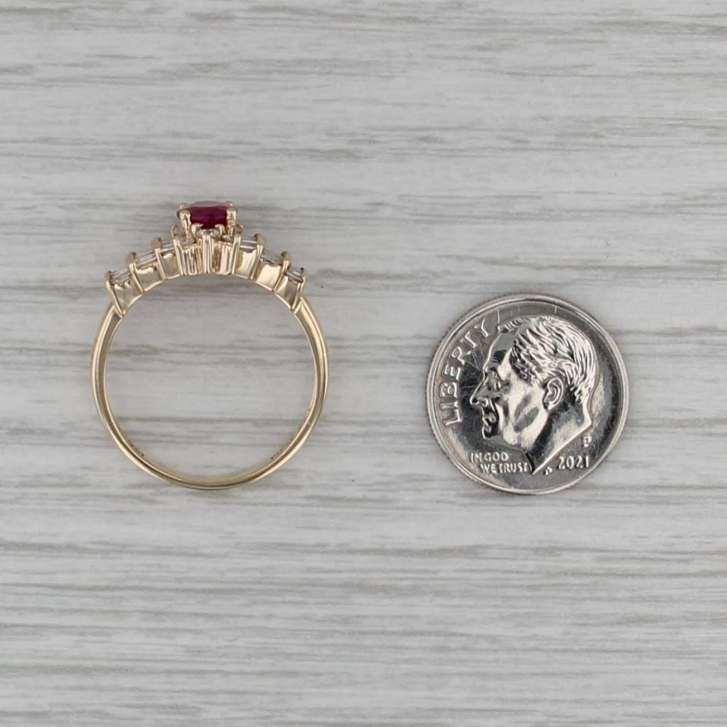 1.42ctw Oval Ruby Diamond Ring 14k Yellow Gold Size 8