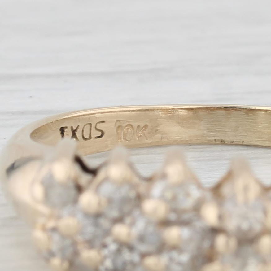 Gray 0.50ctw Tiered Diamond Ring 10k Yellow Gold Wedding Anniversary Band Size 7.75