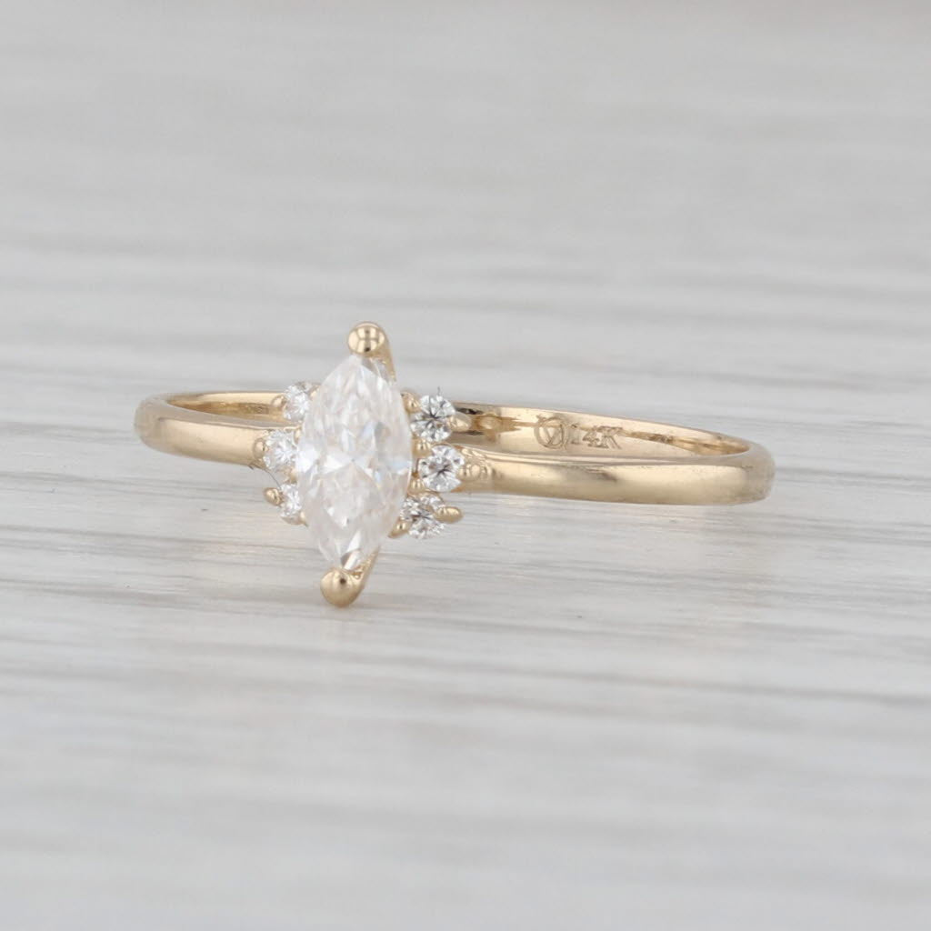 0.23ctw Moissanite Marquise Ring 14k Yellow Gold Size 5 Engagement Promise