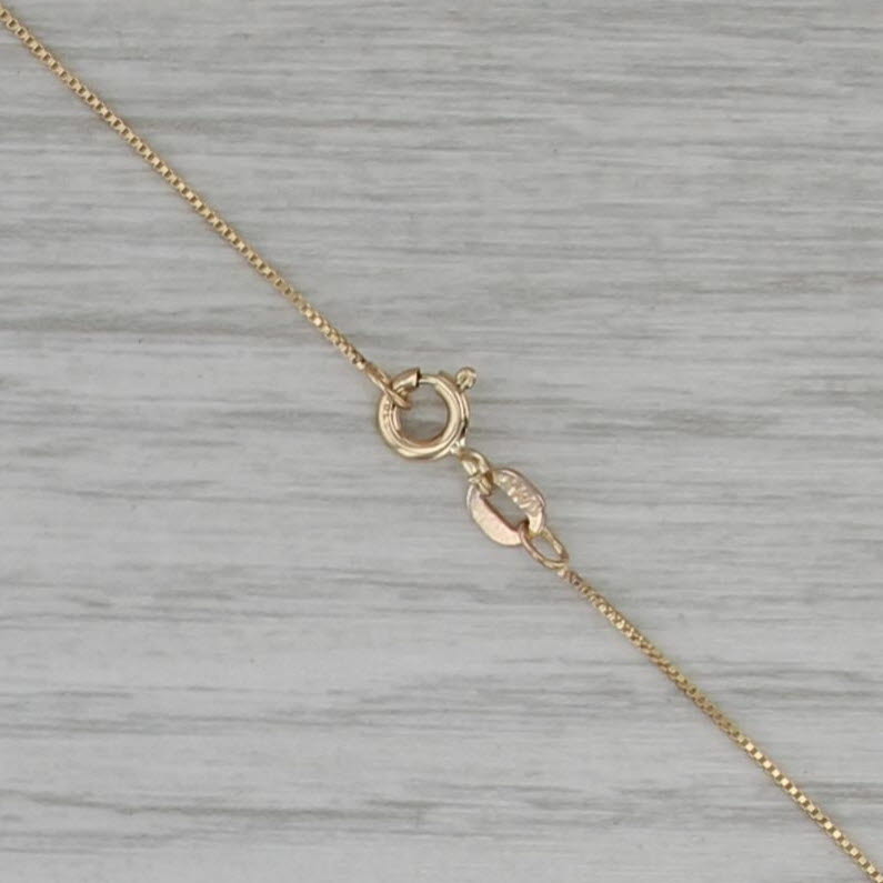 18.25" 0.6mm Box Chain Necklace 10k Yellow Gold Italian