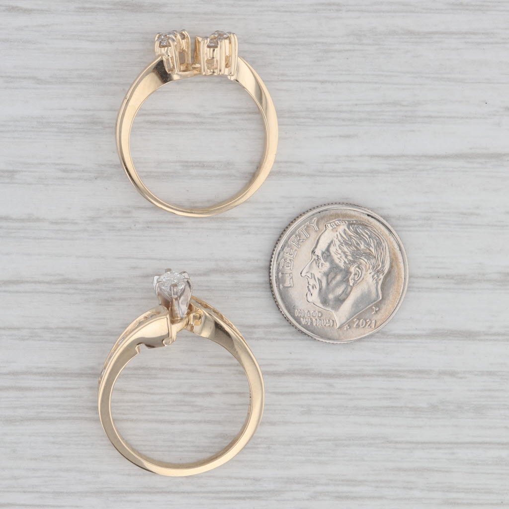 Gray 0.87ctw Marquise Diamond Engagement Ring Wedding Band Jacket Bridal Set 14k Gold