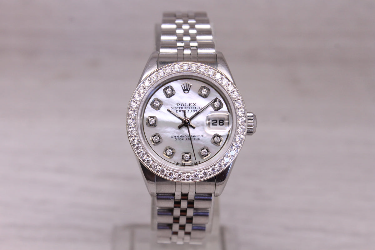 2000 Rolex Datejust 79174 Ladies Watch Jubilee Custom MOP Diamond Dial Bezel