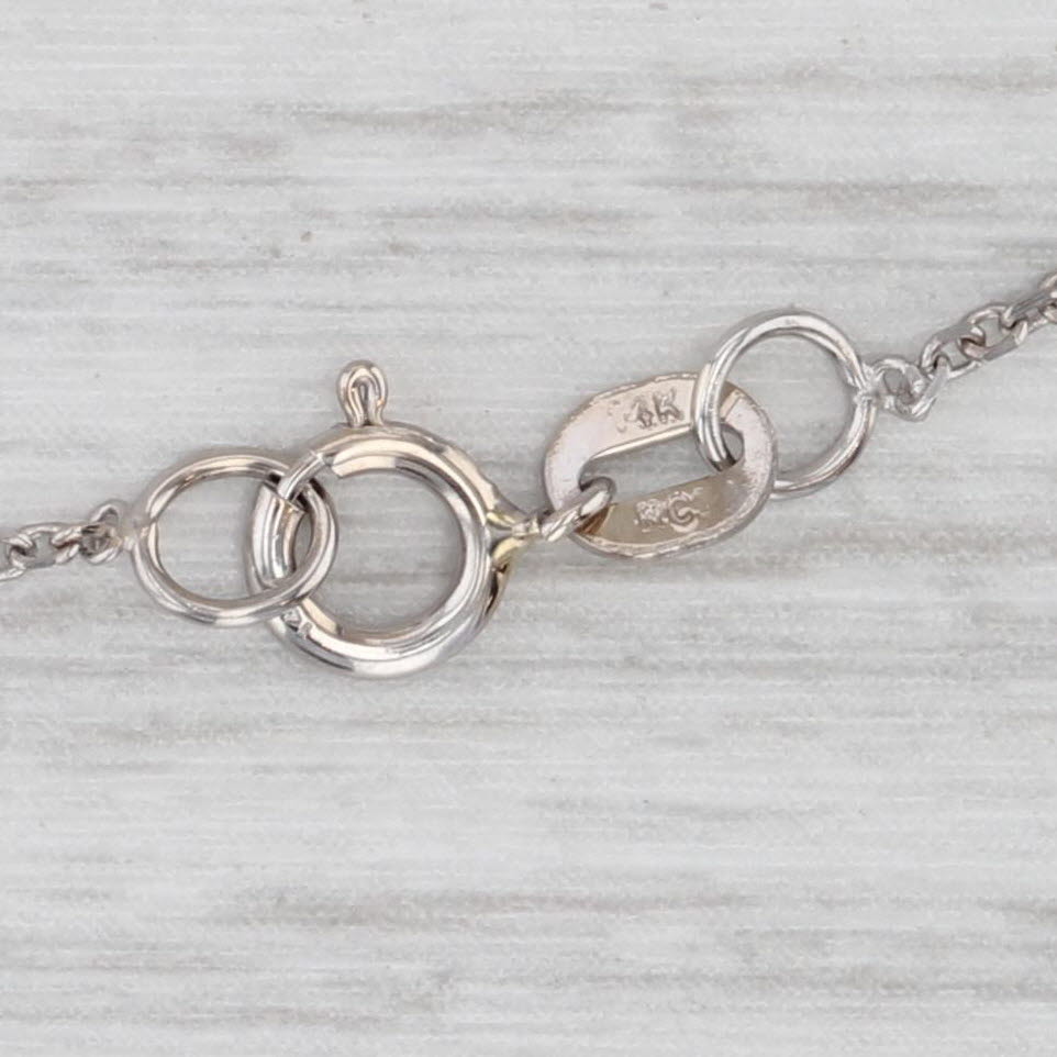 Light Gray Cable Chain Necklace 18" 0.7 14k White Gold