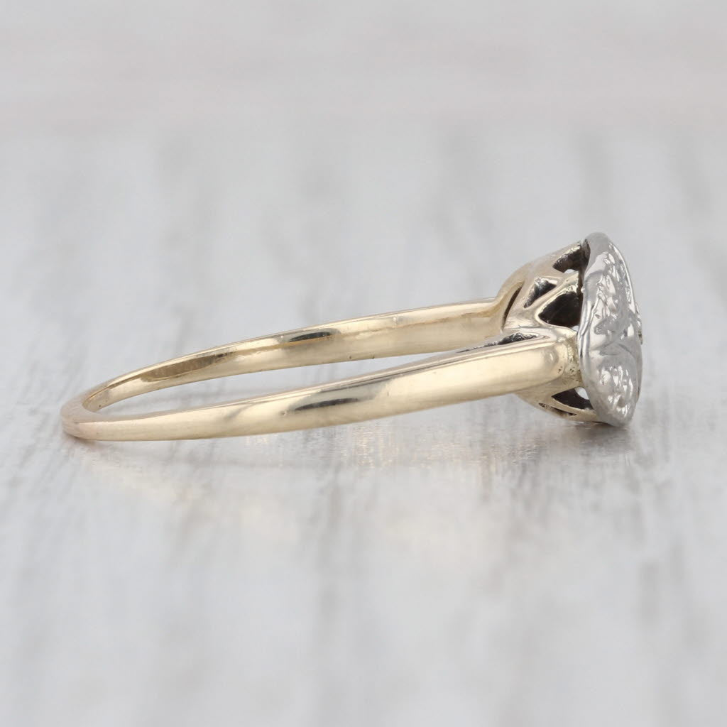 Vintage Diamond Princess Ring 10k White Yellow Gold Size 9