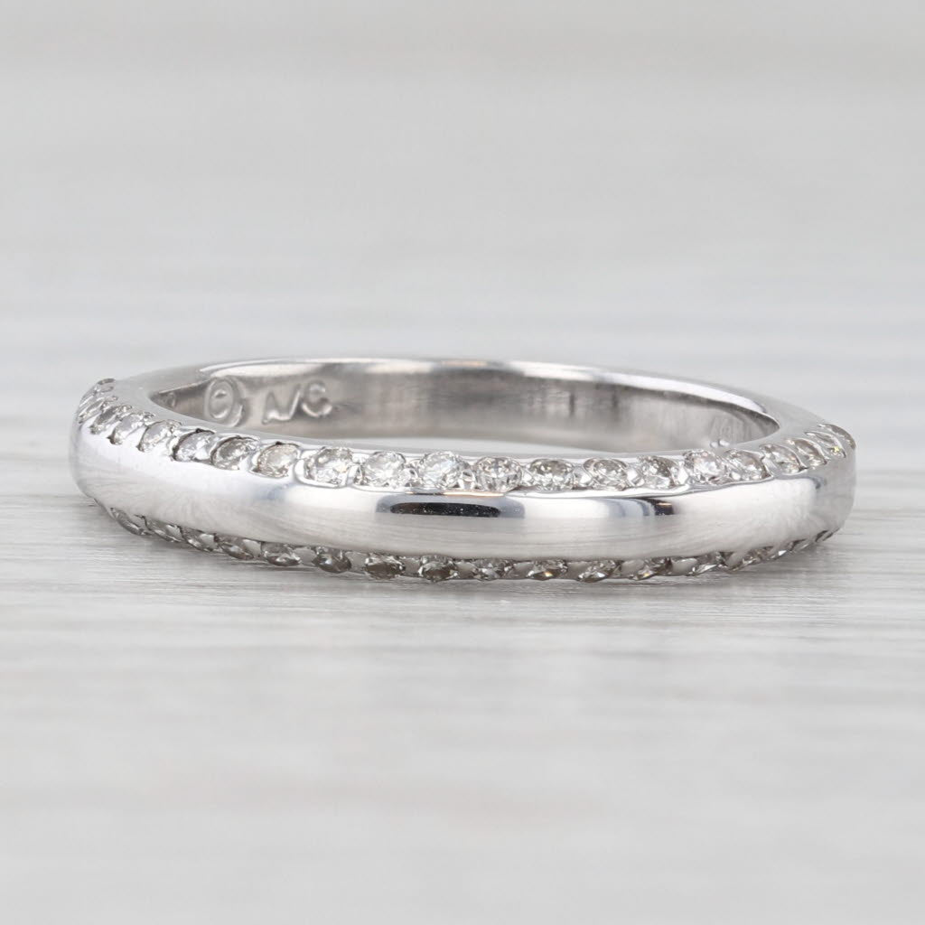 0.50ctw Diamond Wedding Band 14k White Gold Size 6.5 Stackable Ring