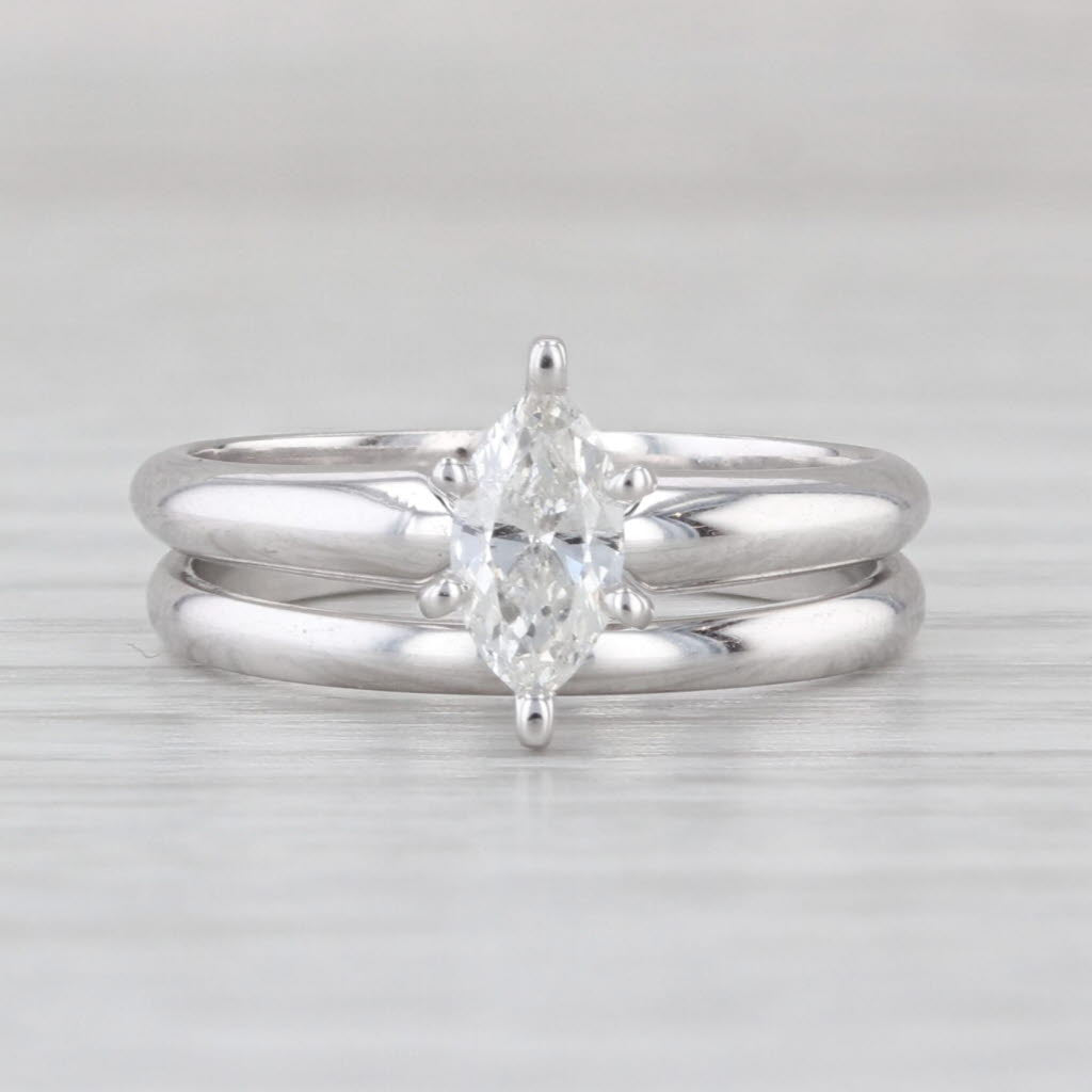 0.50ct Marquise Diamond Solitaire Engagement Ring Wedding Band Bridal 14k Gold
