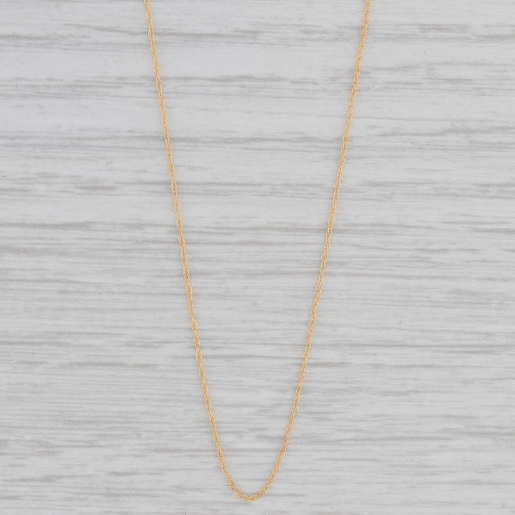 Gray Fine Rope Chain Necklace 10k Yellow Gold 17.75" 0.7mm