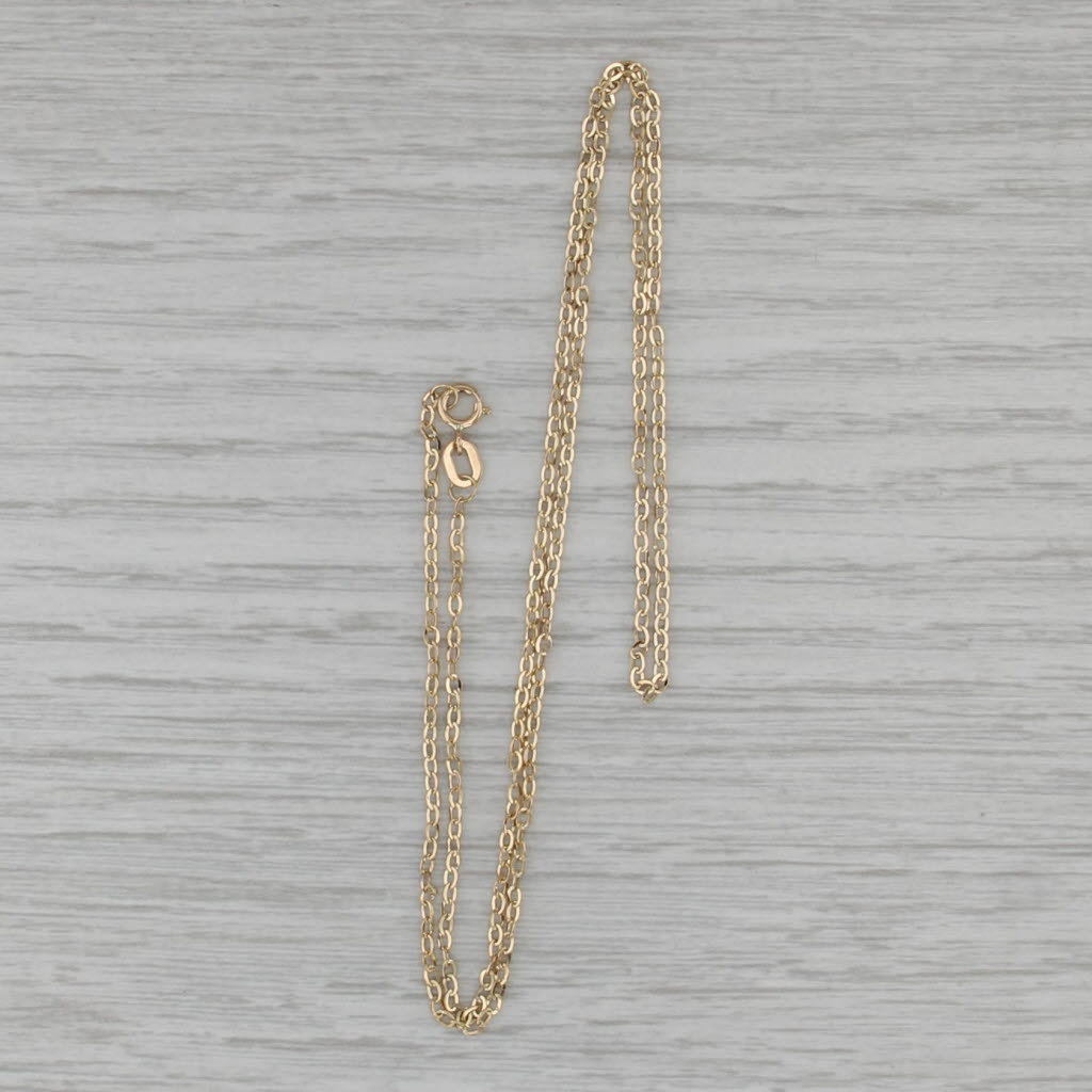 Cable Chain Necklace 18k Yellow Gold 17.75" 1.3mm