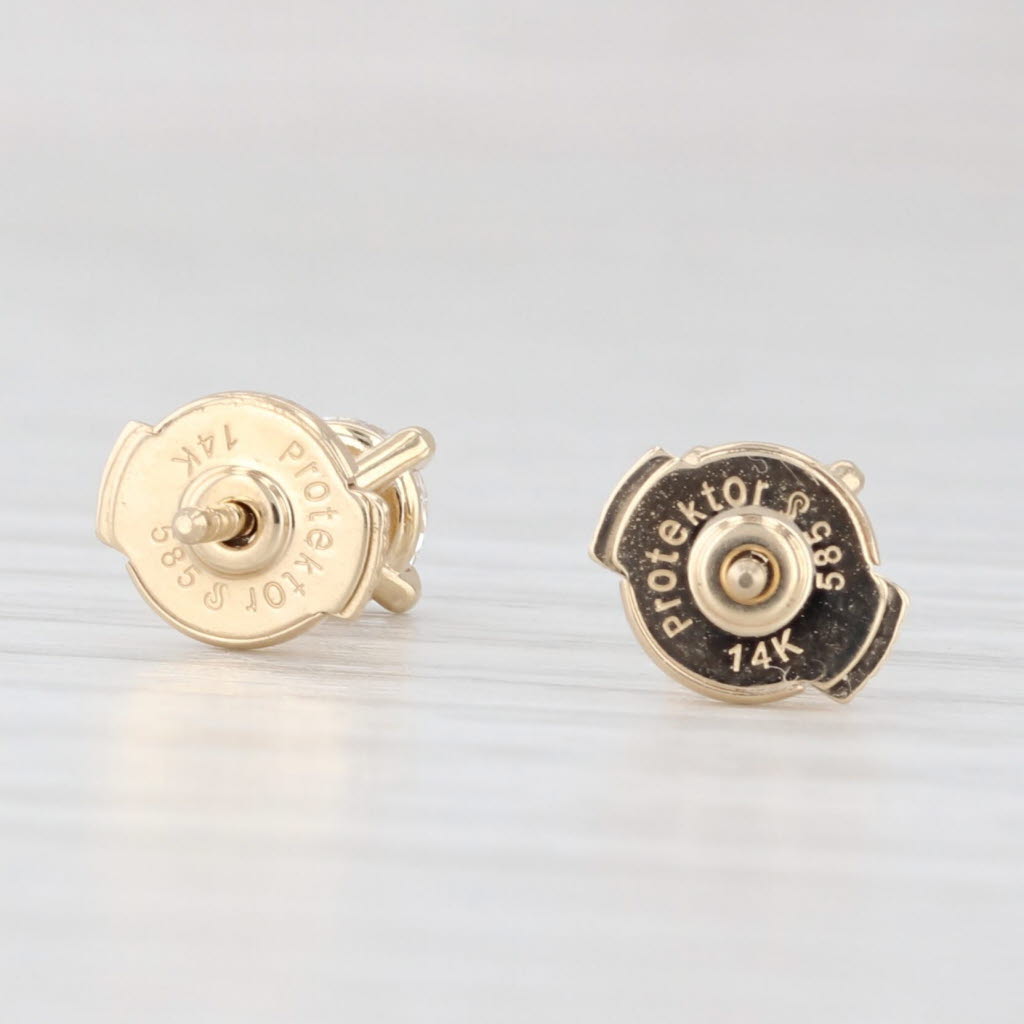 Light Gray New 0.74ctw Lab Grown Round Diamond Solitaire Stud Earrings 14k Gold VS1 D