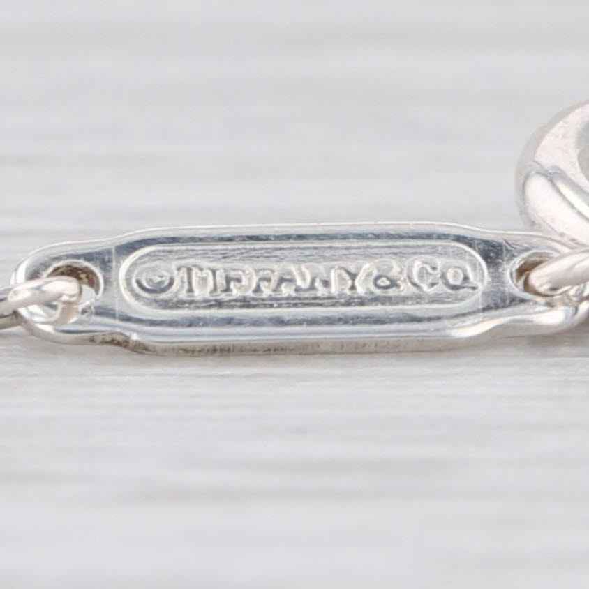 Tiffany & Co Open Heart Pendant Necklace Sterling Silver Cable Chain 15.75"