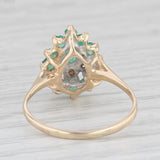 0.68ctw Emerald Diamond Cluster Ring 10k Yellow Gold Size 7.5