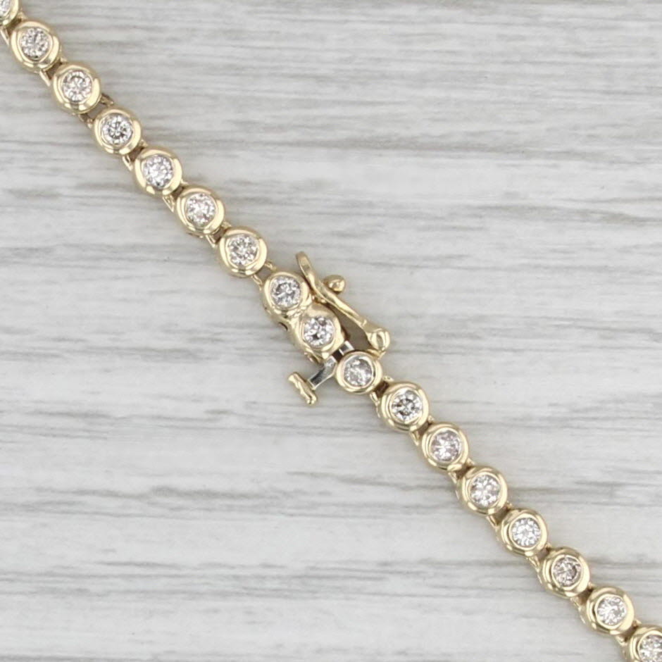 7ctw Graduated Natural Diamond Tennis Necklace 14k Yellow Gold 18" 4-7mm