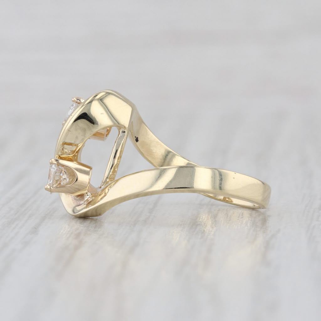 0.50ctw 2-Stone Diamond Bypass Ring 14k Yellow Gold Size 5.5