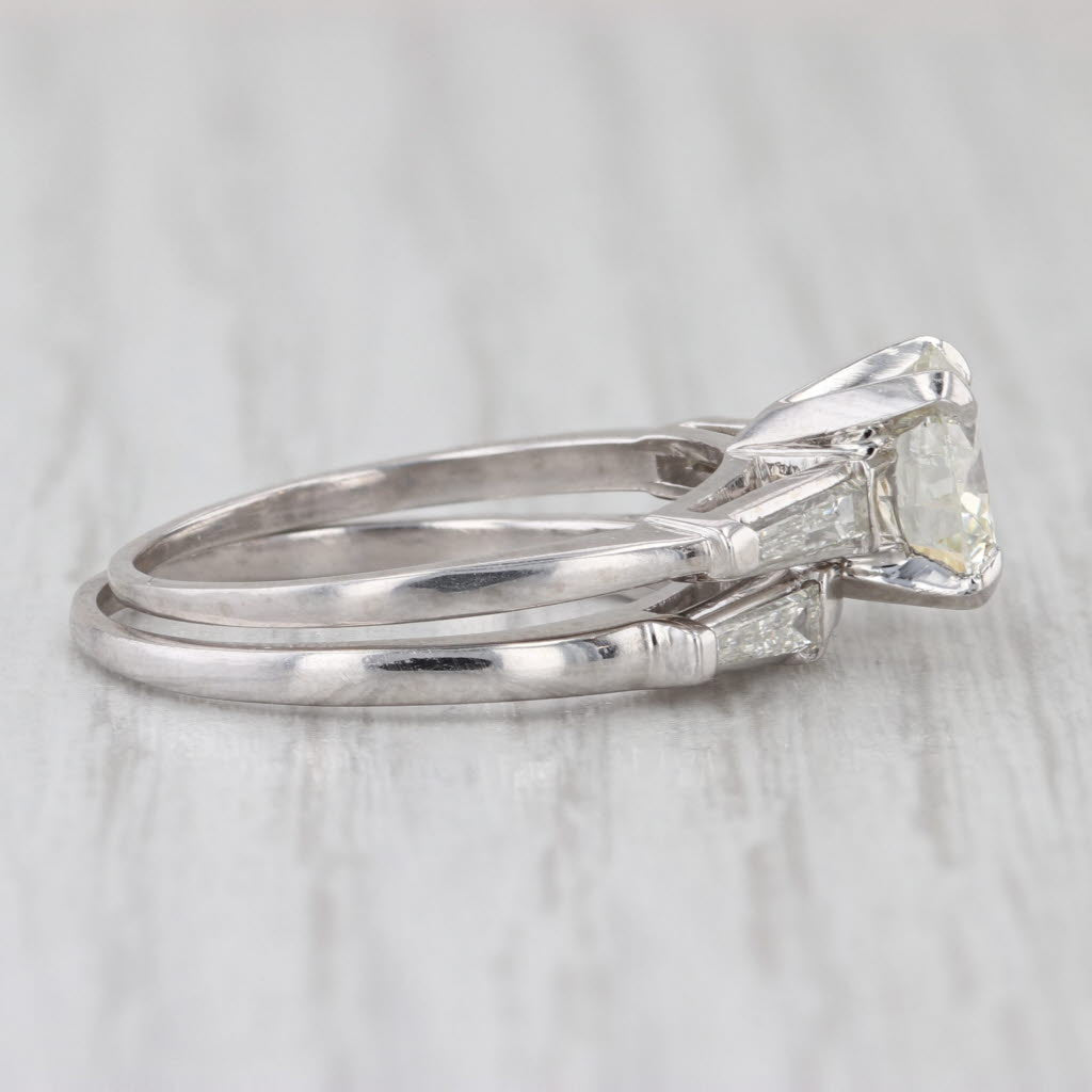 2.30ctw Diamond Engagement Ring Wedding Band Guard Bridal Set Platinum Size 7