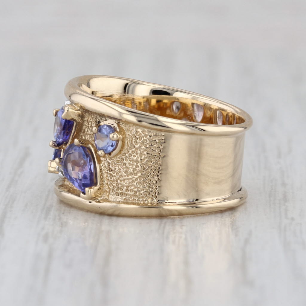 2.04ctw Tanzanite Diamond Ring 14k Yellow Gold Size 7.25 Cocktail