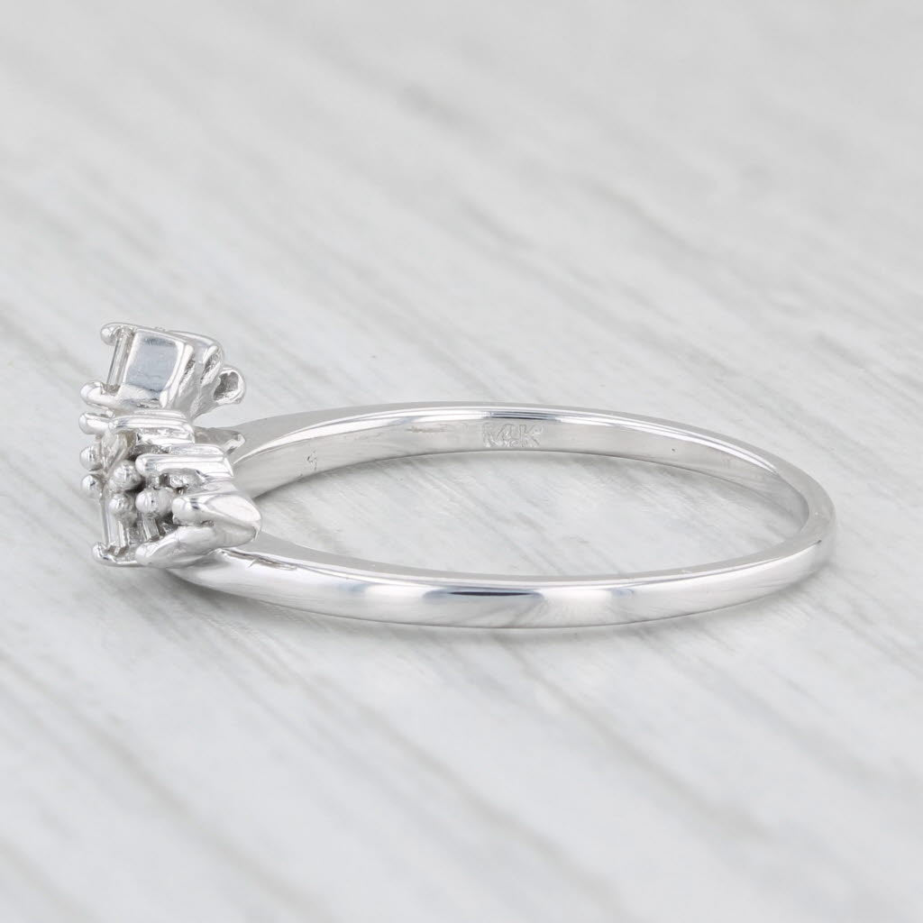 Light Gray 0.22ctw Diamond Ring Jacket Guard 14k White Gold Size 7.25 Wedding Band