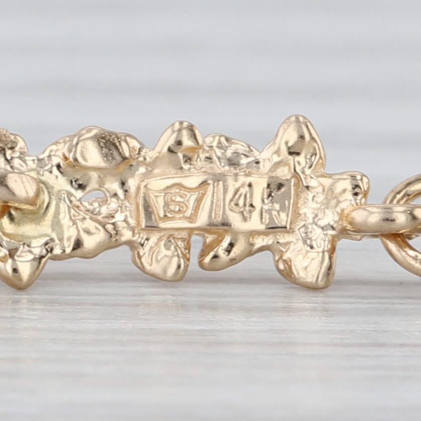 Coral Plumeria Flower Bracelet 14k Yellow Gold 7"