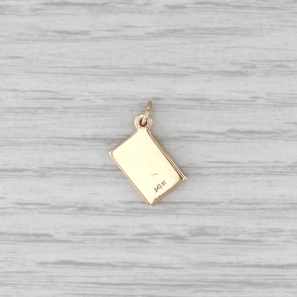 Vintage Love Letter Charm 14k Yellow Gold Small Drop Pendant Moving Parts