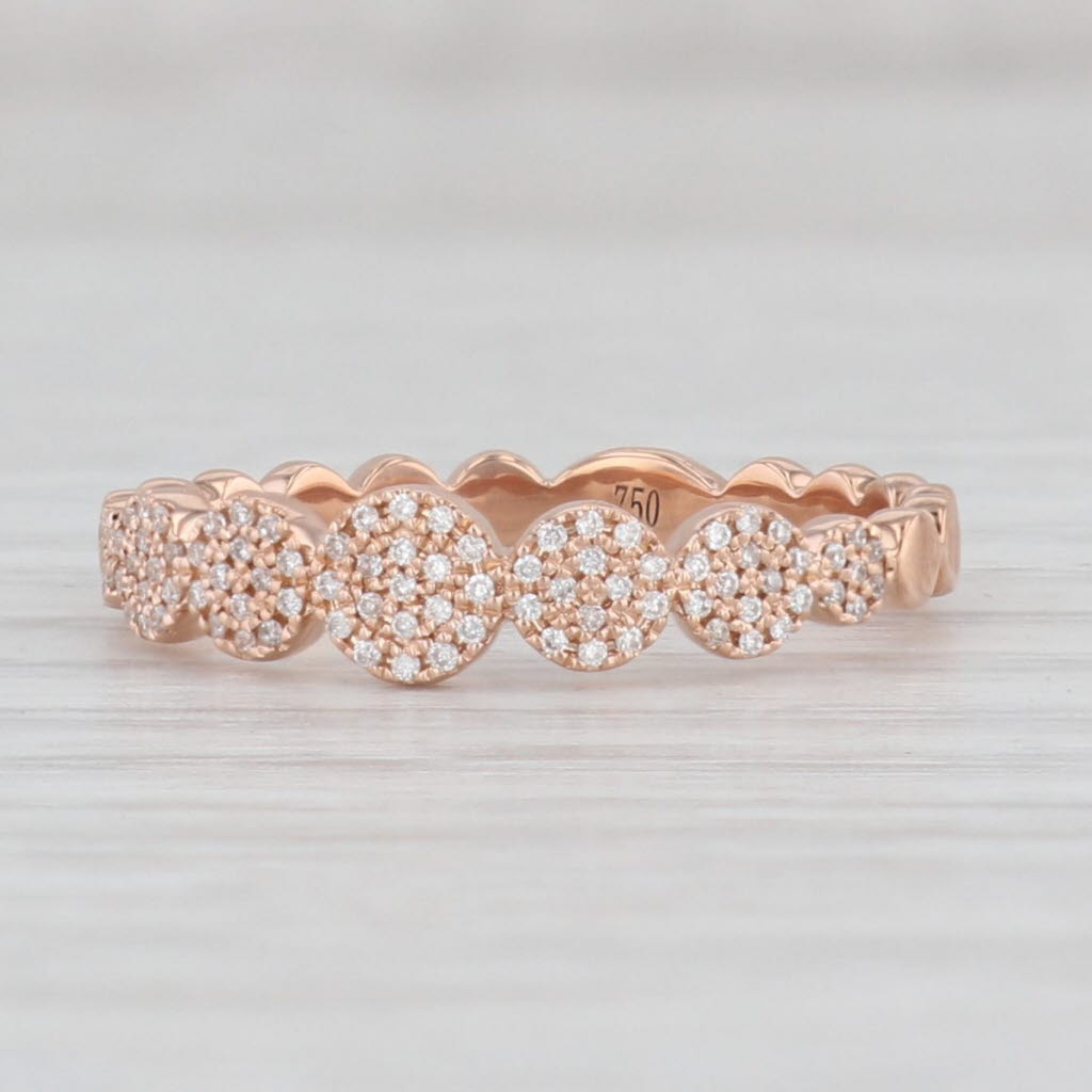 Light Gray New 0.10ctw Stackable Diamond Cluster Ring 18k Rose Gold Size 7 Wedding Band