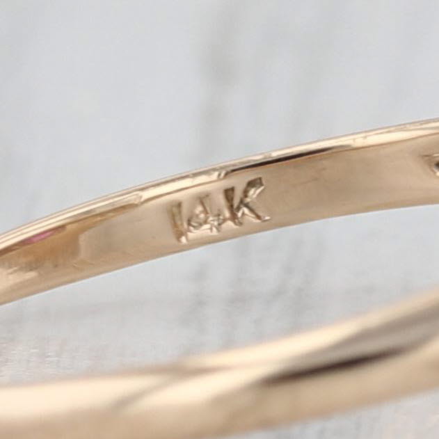 Vintage 0.62ctw Ruby Diamond Ring 14k White Yellow Gold Size 7.5