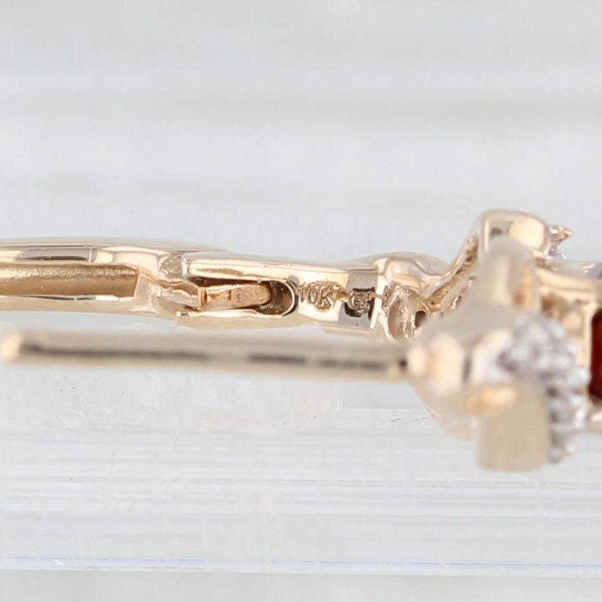 Light Gray 1.38ctw Garnet Diamond Earrings 10k Yellow Gold Lever Back Drops