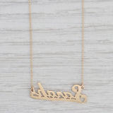 Sarah Name Pendant Necklace 14k Yellow Gold Curb Chain 16.25"