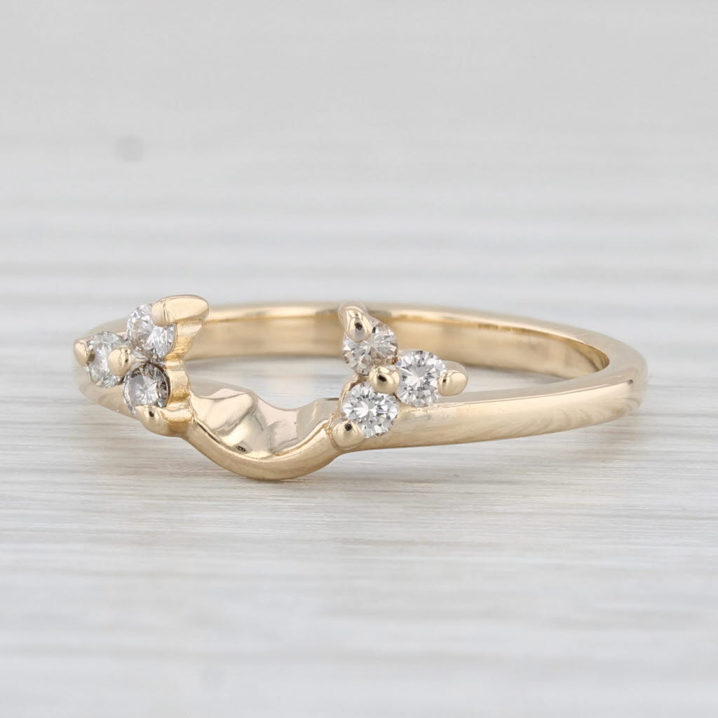 Light Gray 0.15ctw Diamond Ring Guard Enhancer 14k Yellow Gold Size 6.75
